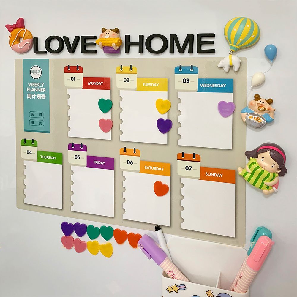 磁吸留言板冰箱贴磁贴可擦写家用一周计划表食谱磁性宝宝辅食表 - 图1