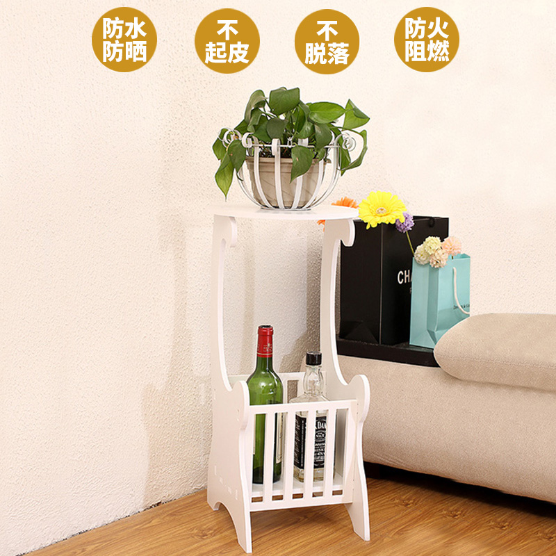 置物架客厅床头收纳架落地实木花架储物架卧室