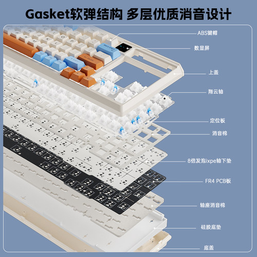 狼途T98客制化机械键盘无线蓝牙三模热插拔电脑办公电竞游戏专用 - 图2