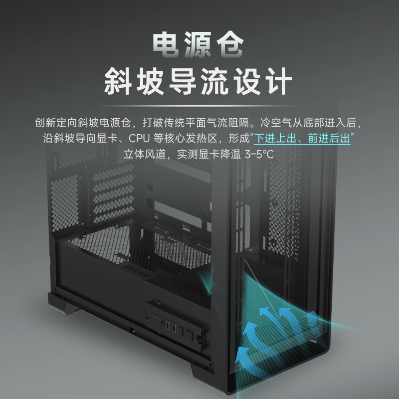 Jinhetian Zhufeng desktop chassis six-sided mesh cooling