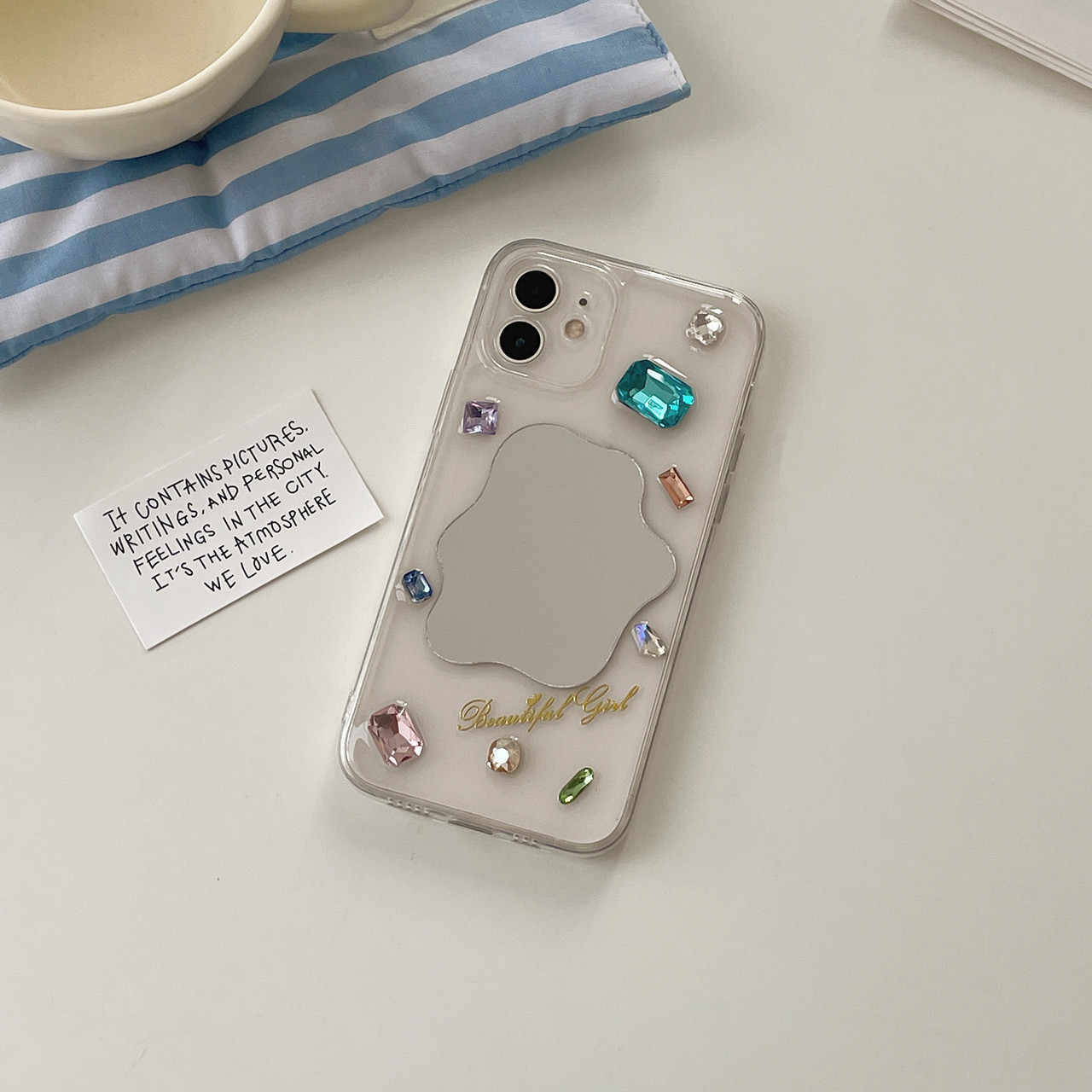 高级奢华水钻手机壳适用苹果17promax 16 15 14 13手机壳补妆小镜子12立体XR滴胶定制7 8plus新款se2代保护套 - 图3