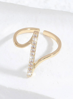 简约网红开口戒指女ins潮时尚气质个性冷淡风食指环小众设计配饰