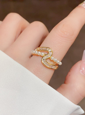 戒指女轻奢小众设计感交叉戒指简约冷淡风个性精致指环