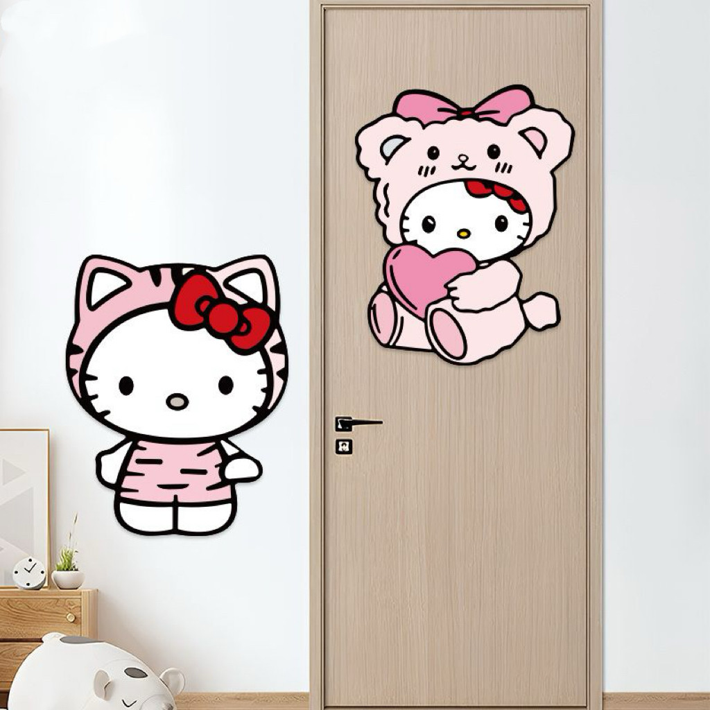 HelloKitty猫贴纸房间改造防撞玻璃门贴防水衣柜可爱KT卫生间贴纸,淘宝优惠券,粉丝福利购,淘宝优惠卷