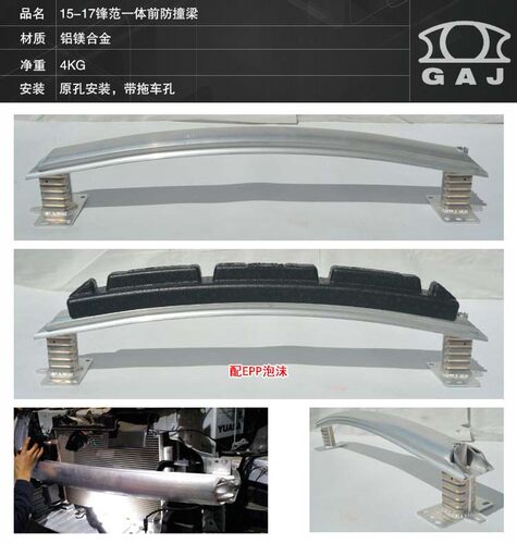 GAJ适用于本田艾力绅锋范思域杰德思铭缤智歌诗图冠道前后防撞梁 - 图0