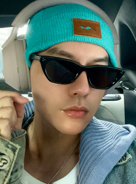 韩版男士小方框黑色墨镜潮痞帅高级感防紫外线开车遮阳太阳眼镜潮