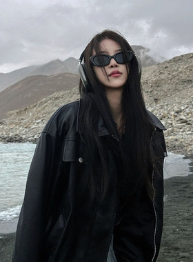 黑色墨镜女高级感欧美风时髦街拍凹造型超酷夏季防晒复古太阳镜潮