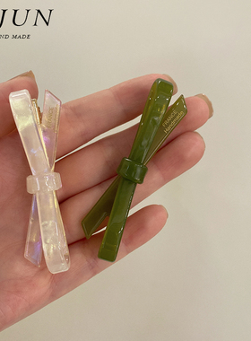紫郡甜美少女发夹醋酸蝴蝶结边夹