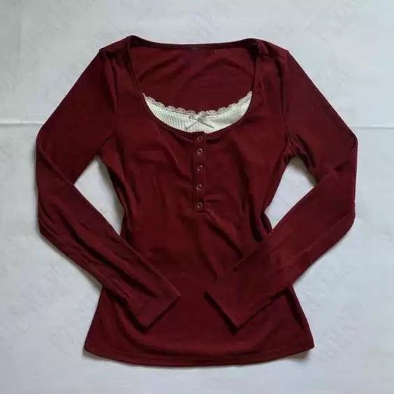 blouse新款韩式拼接假两件t恤单排扣复古辣妹风格子女式衬衫上衣,淘宝优惠券,粉丝福利购,淘宝优惠卷