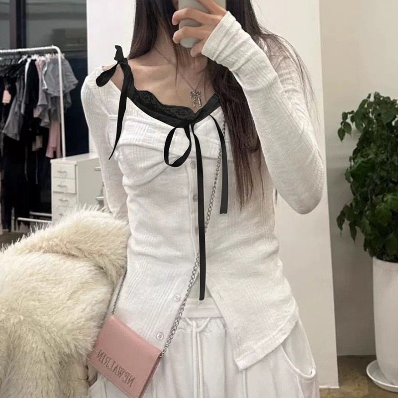 blouse新款韩式拼接假两件t恤单排扣复古辣妹风格子女式衬衫上衣,淘宝优惠券,粉丝福利购,淘宝优惠卷