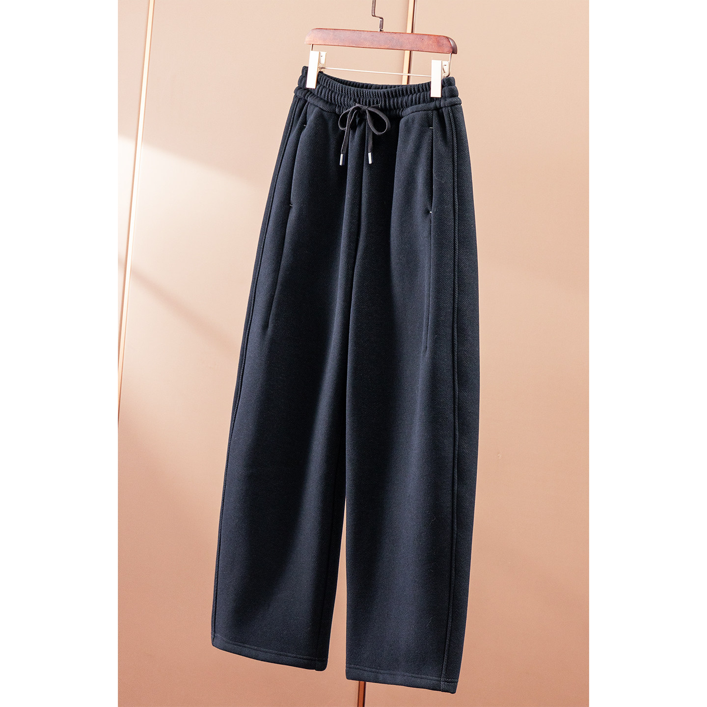 H春上7号 福利神裤 法G软垂含羊毛松紧腰加绒阔腿镰刀裤D女25I2特,淘宝优惠券,粉丝福利购,淘宝优惠卷