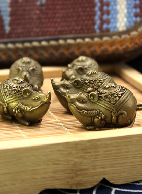 杂良社-黄铜鼠十二生新年钥匙扣