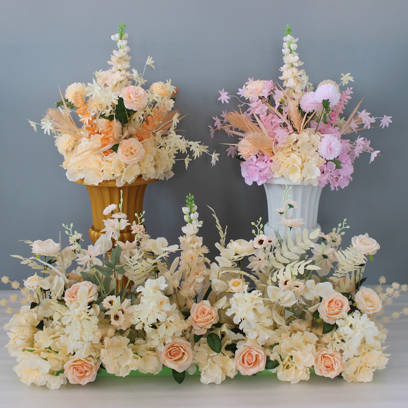 新款婚庆路引花婚礼t台舞台装饰花森系花排罗马柱