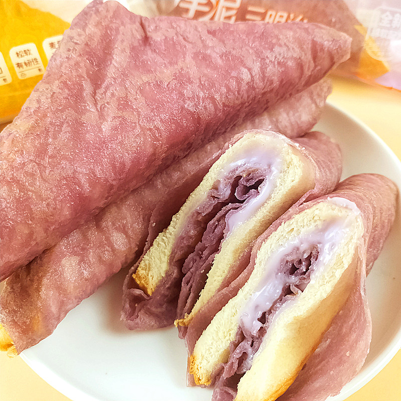 呦哆唛蛋皮三明治芋泥面包肉松沙拉夹心糕点儿童休闲小吃零食散装 - 图3