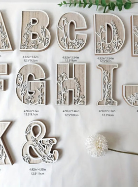 跨境新品26个字母diy套装木制工艺品家居装饰品英文小摆件