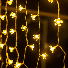 Световое украшение 太阳能led樱花彩灯串窗帘灯瀑布灯户外防水庭院阳台满天星装饰灯