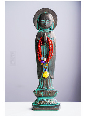 进口合掌地藏念佛珠挂台摆件