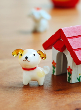 汪汪禧伴 日本进口玻璃摆件生肖狗年手作硝子桌面祝福节日送礼物