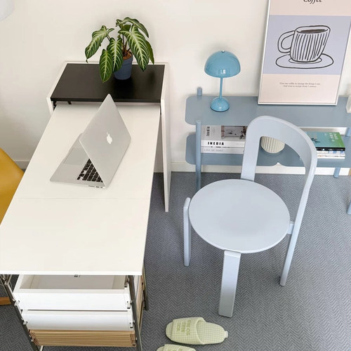 多巴胺家用彩色餐椅复古靠背书桌椅字中古风网红简约REY椅雷伊椅 - 图1