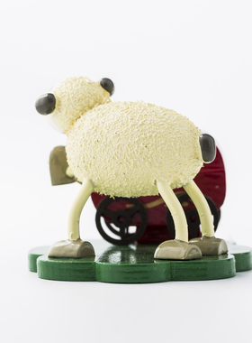 德国进口 Kunstgewerbe Uhlig手工木偶家居小摆件带宝宝的绵羊妈