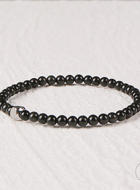 小众原创设计风黑曜石水晶手链