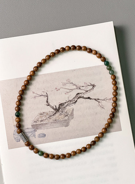 金丝楠木925银护身符两圈女款