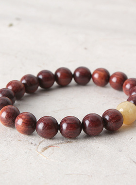 原创手工紫檀柳佛珠似海南黄花梨