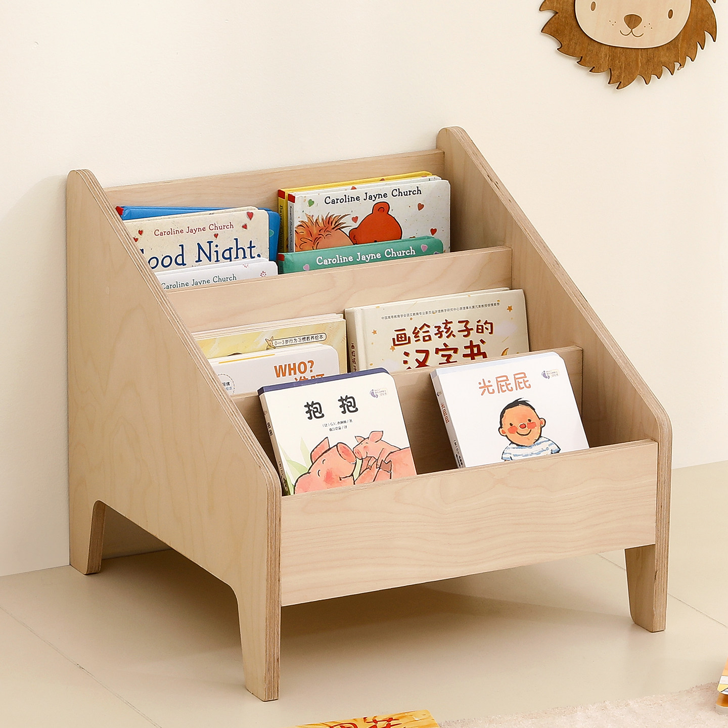书架儿童绘本架落地原木风蒙氏婴儿房布置阅读区绘本展示宝宝书架,淘宝优惠券,粉丝福利购,淘宝优惠卷