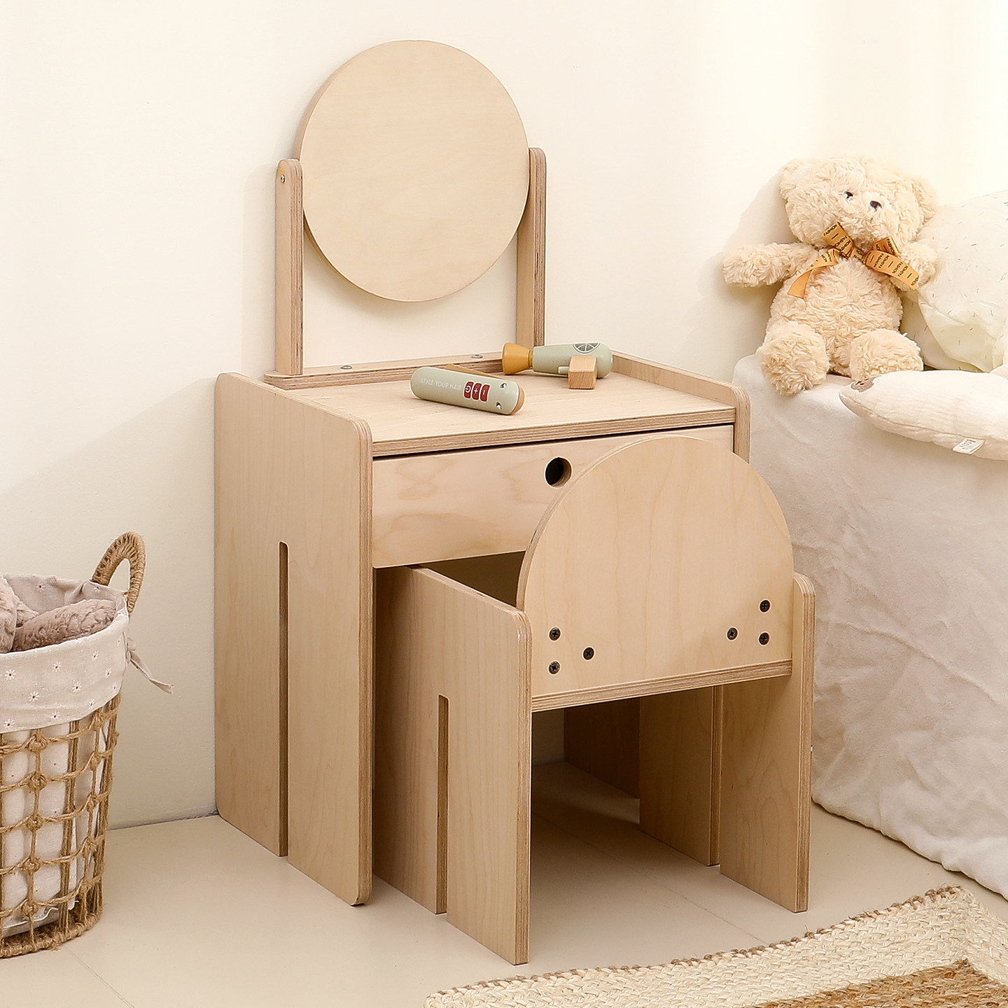 ins风儿童梳妆台女孩公主玩具化妆桌椅卧室床头柜迷你宝宝化妆台,淘宝优惠券,粉丝福利购,淘宝优惠卷