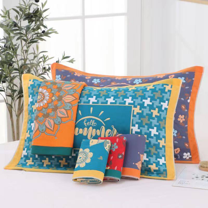 纱布枕巾一对装棉纱布加大加厚枕头巾四季复古成人情侣盖巾吸汗,淘宝优惠券,粉丝福利购,淘宝优惠卷