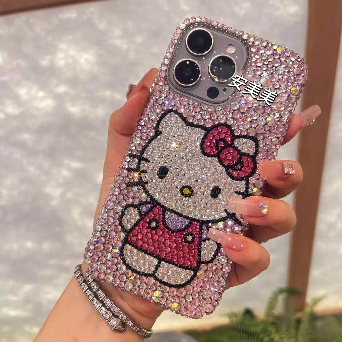 新款网红懒懒同款适用iPhone17pro max苹果16手机壳Xs奢华水钻可爱猫15plus保护套13全包防摔XR女12软14不黄R - 图0