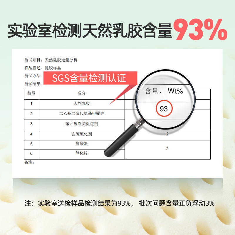 金橡树特拉雷Talalay乳胶泰国进口天然乳胶93%含量颈椎乳胶枕头-图2