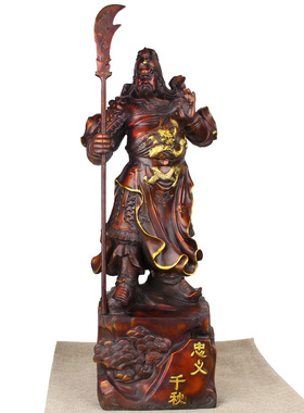 紫铜色忠义千秋圣帝君摆件