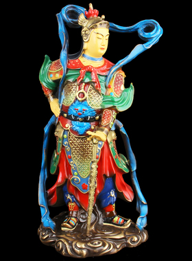 厚德居全铜韦陀关公客厅工艺品