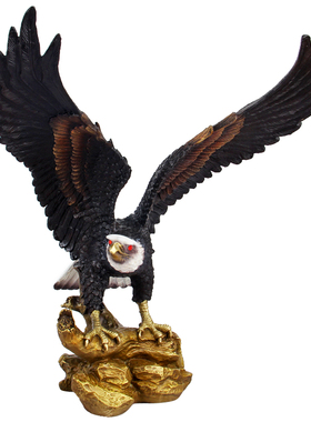 手工彩绘大鹏展翅办公室老鹰摆件
