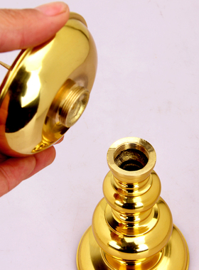 厚德居铜座供佛光身一对烛台