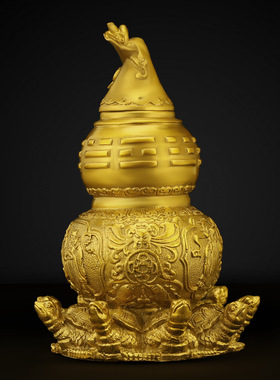 纯铜九龟葫芦摆件开口八卦天医葫芦家用桌面装饰品八宝福禄龟葫芦