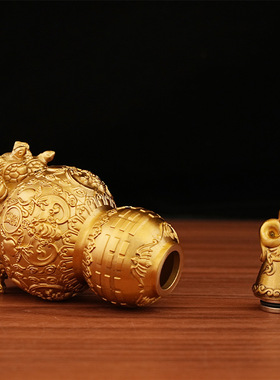 纯黄铜天医葫芦九龟阵摆件化解五黄二黑卧室客厅上下开盖八卦开口