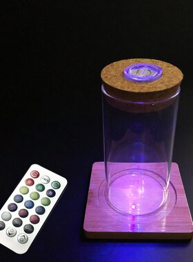 苔藓微景观生态瓶 木盖DIY花瓶 圆柱木塞玻璃瓶 DIY材料带灯瓶