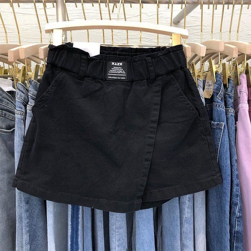 大码裤裙松紧高腰显瘦半身短裙 shorts women skirts pant dress