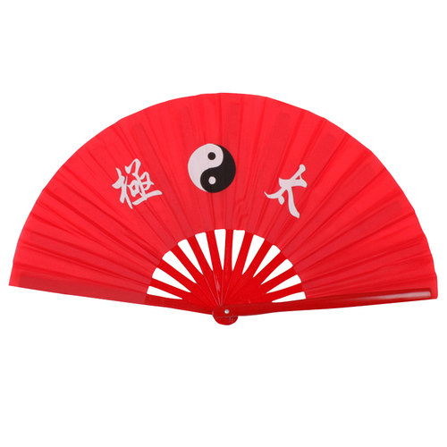 劲武太极扇功夫扇子竹骨响扇红色中国风练功武术扇表演双面扇折扇 - 图3