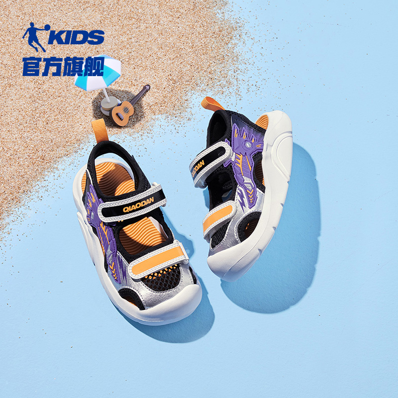 中国乔丹童鞋儿童凉鞋2024夏季款小童软底包头沙滩鞋子男童运动鞋-图1