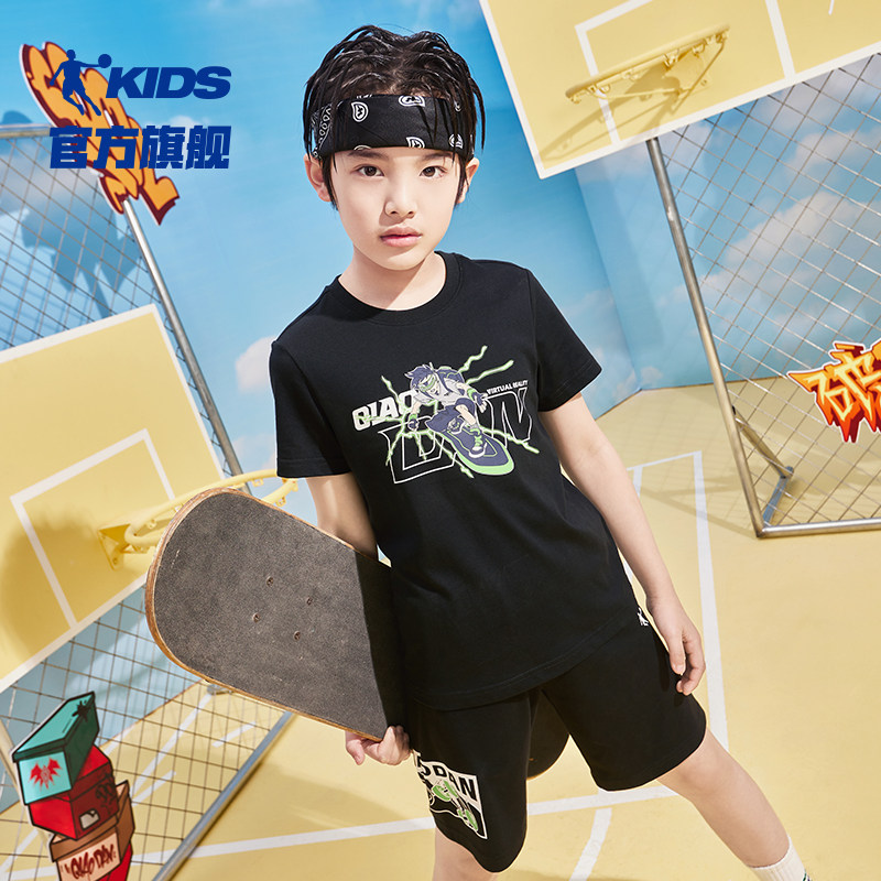 中国乔丹童装男童夏装2023夏季t恤 乔丹童装T恤