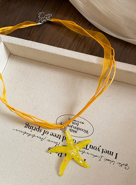 时尚度假沙滩项链波西米亚海星吊坠锁骨链百搭简约海洋风项链女