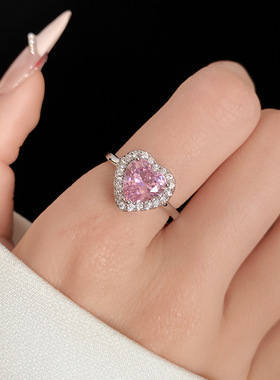 儿童戒指女轻奢高级感宝石水晶钻石爱心公主女童女孩宝宝生日礼物