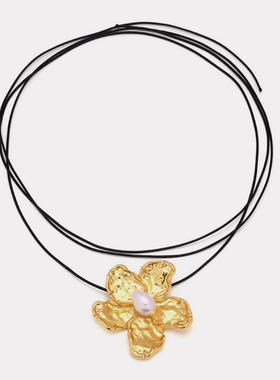 欧美仿珍珠花卉锁骨链