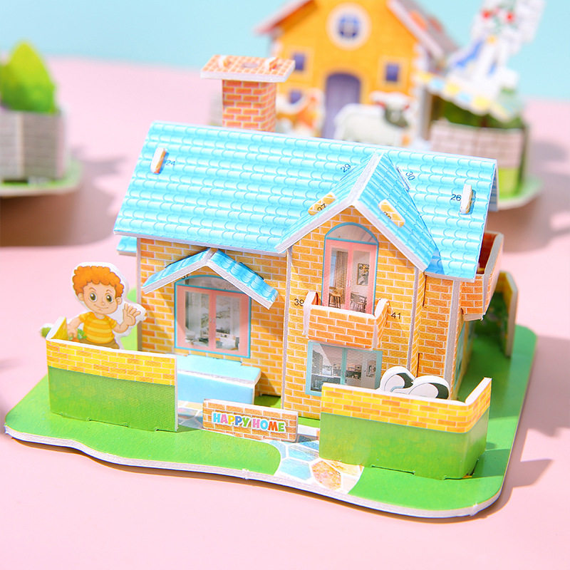创意房子拼图小礼品儿童玩具小孩生日男女孩礼物幼儿园小学生奖品