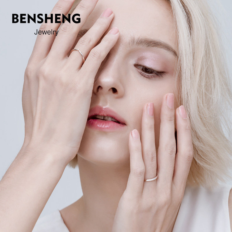 bensheng本笙挚爱纯银素圈对戒指 本笙戒指/指环