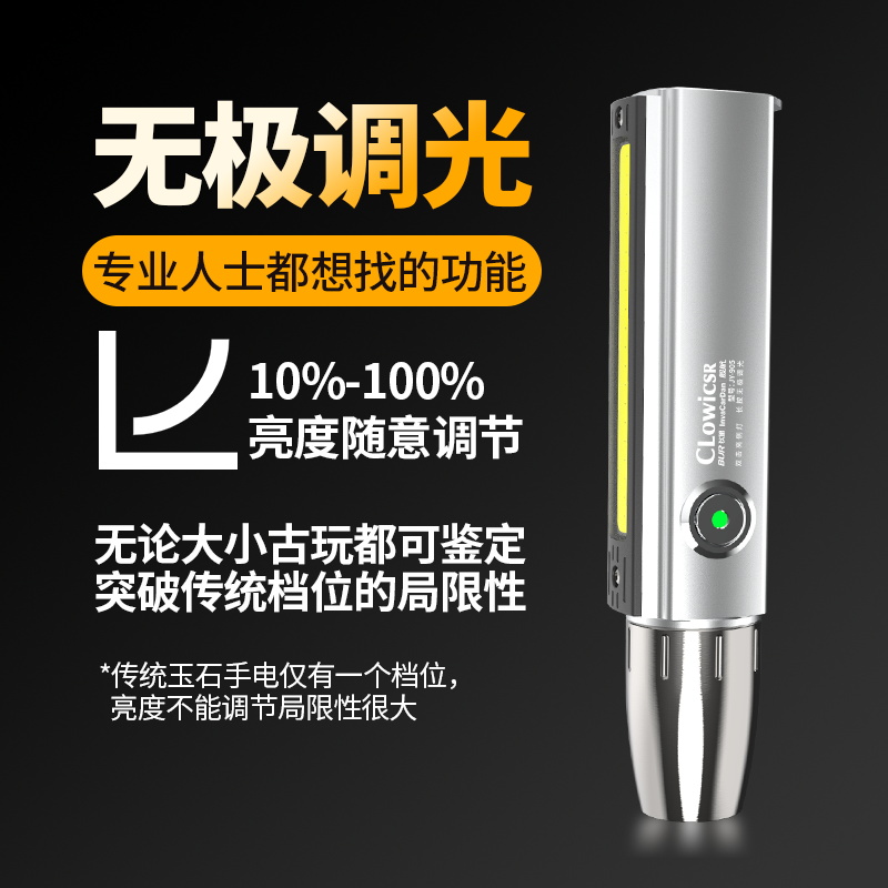 玉石鉴定专用强光灯uv365nm紫光手电珠宝文玩蜜蜡翡翠原石荧光灯-图1