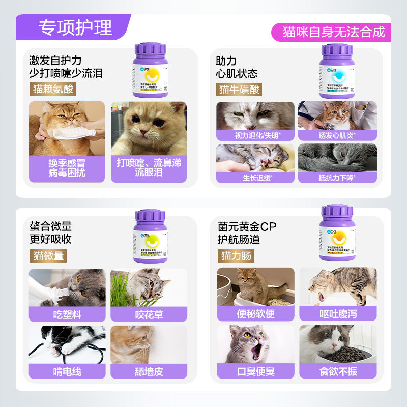 【顺丰极速达】卫仕猫咪营养品3瓶猫多维化毛球片猫咪复合维生素 - 图1